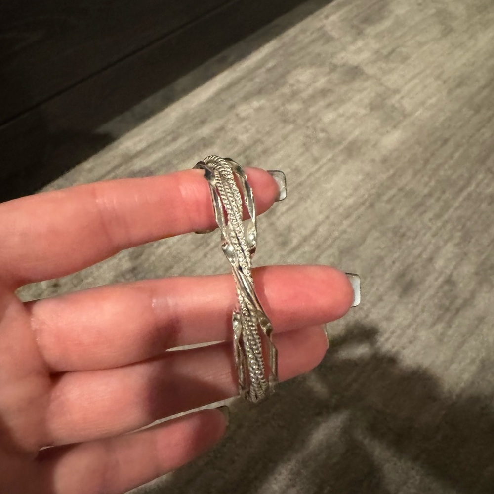 Elegant Silver Braided Women's Bracelet